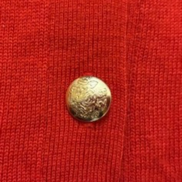 Banana Republic Wool Blend Red Cardigan with Gold Buttons Size Small - Picture 4 of 8